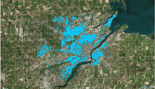 figure 1: Potential numer of houses affected by lead based paint in Toledo, Ohio