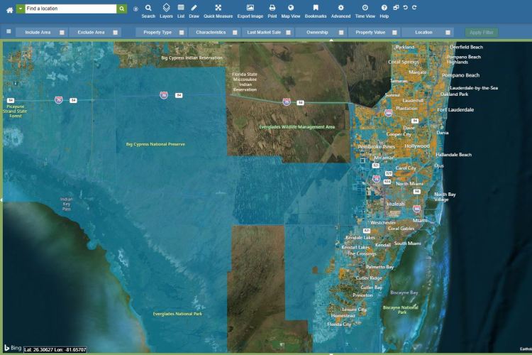 Flood overlay in LandVision | Why These Industries Consider Hazard Data An Indispensable Tool